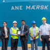 M.V. Ane Maersk, the world's pioneer large methanol-enabled container vessel at CICT